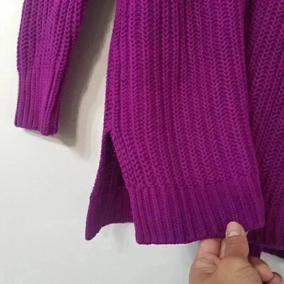 Lauren Ralph Lauren Purple Shawl Collar Knit  Pullover  Sweater - Picture 6 of 9